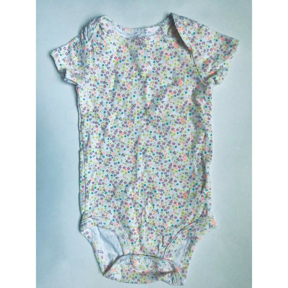 Girl's Size 9 M 6-9 Months Two Piece White Floral Carter's Top, Pink Pants - Picture 3 of 8